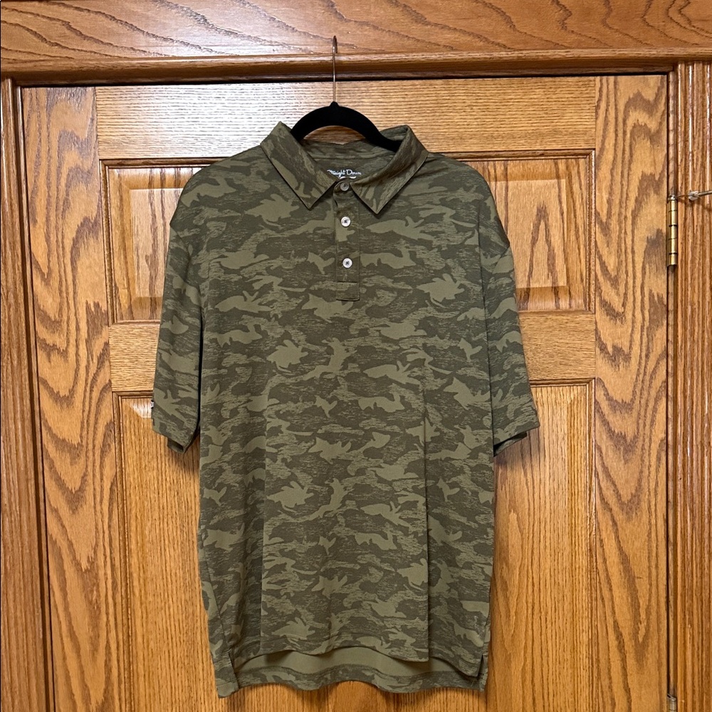 Men's Camouflage Straightdown Polo Shirt EUC